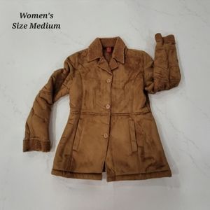 Faux Suede Women's Winter Jacket